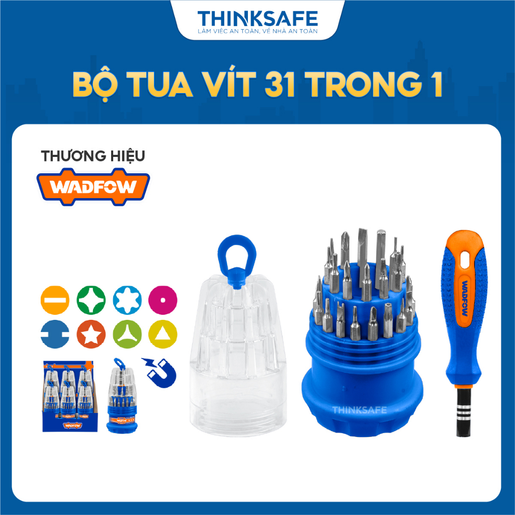 Bộ tua vít đa năng 31 trong 1 WADFOW WSS1J31 chất liệu thép crv chất lượng cao tuốc nơ vít Wadfow chính hãng -Thinksafe
