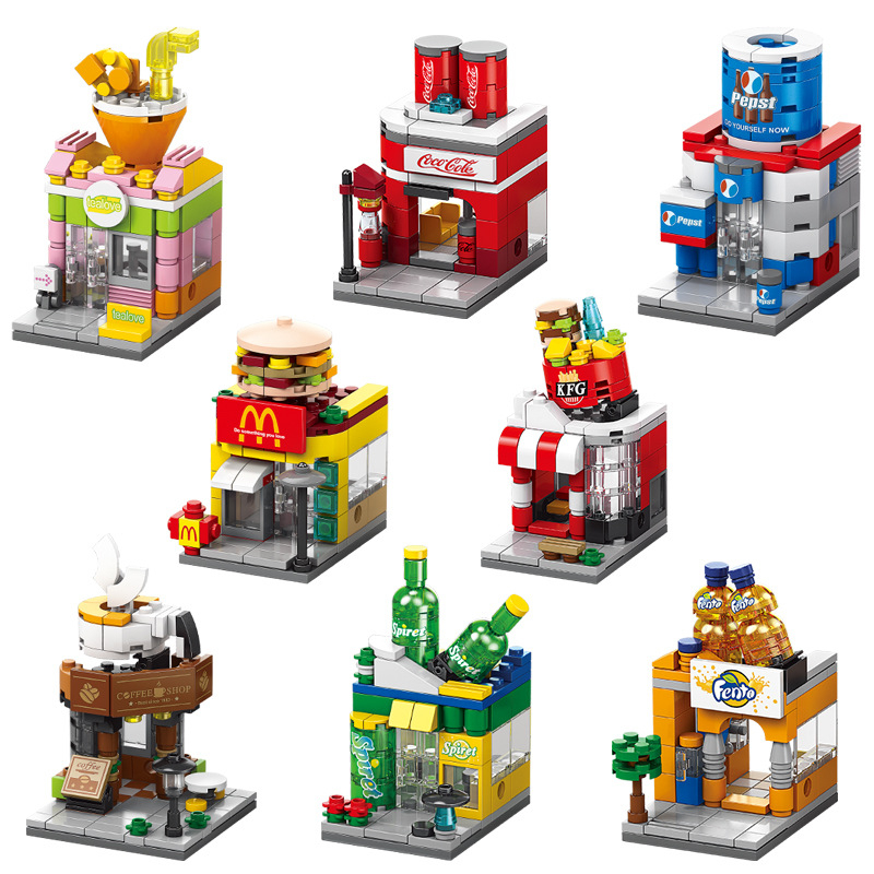 Đồ chơi lắp ráp mô hình nhà hơn 120 Chi Tiết có Hộp - Đồ chơi lắp ráp cửa hàng mini - Đồ chơi xếp hình mô hình đường phố