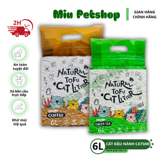 Cát đậu nành Catsme, cát đậu nành cho mèo TOFU Cat Litter Catsme 6L, cát vệ sinh cho mèo.