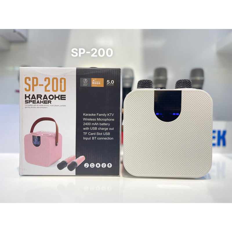 Loa Bluetooth MINi SP-200 kèm 2 micro karaoke không dây