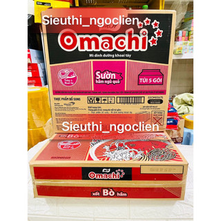 Thùng mì Omachi 30 Gói xốt bò hầm/sườn hầm ngũ quả,tôm chua cay, bắp bò riêu cua 30 gói