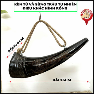 [Loại đẹp] Kèn tù và trang trí -tù và điêu khắc hình Rồng trang trí treo tường - Tù và mỹ nghệ trang trí -Dài 26cm