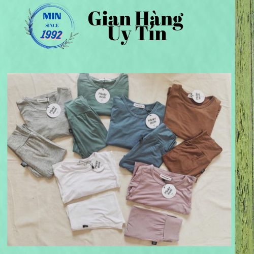 Bộ cotton cạp cao, body chổng mông mềm mịn Minkymom