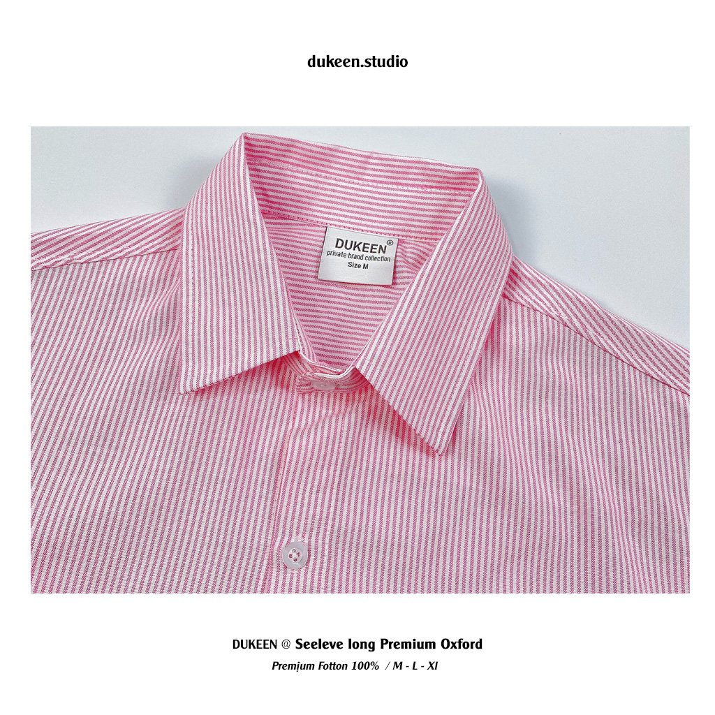 Áo Sơ Mi Kẻ Sọc Ngắn Tay Dukeen Local Brand Unisex Oxford Shirt SM033
