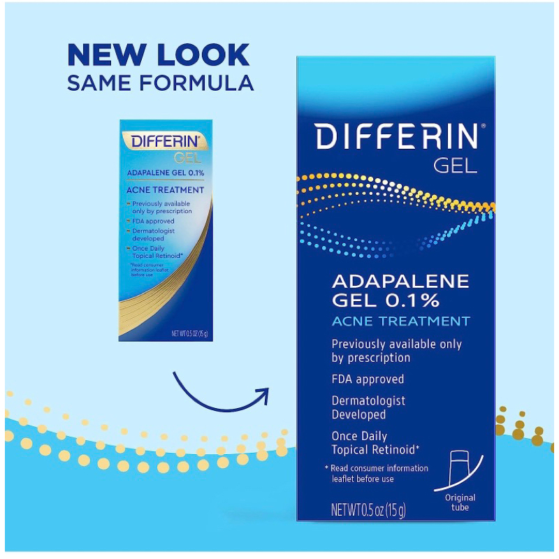 Gel giảm mụn Differin Adapalene Gel 0.1% 15g USA