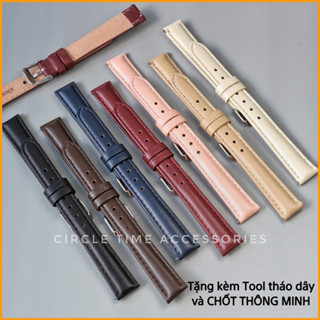 Dây đồng hồ nữ da bò chốt thông minh size 12/14/16/18 có lớp lót mềm mại dễ chịu cho da