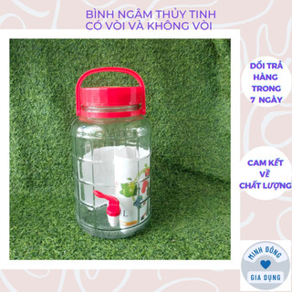 Bình ngâm rượu thủy tinh 5 lít có vòi quai xách