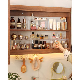 Kệ nhựa Acrylic để tủ gương và bàn trang điểm có thể xếp tầng tiện lợi