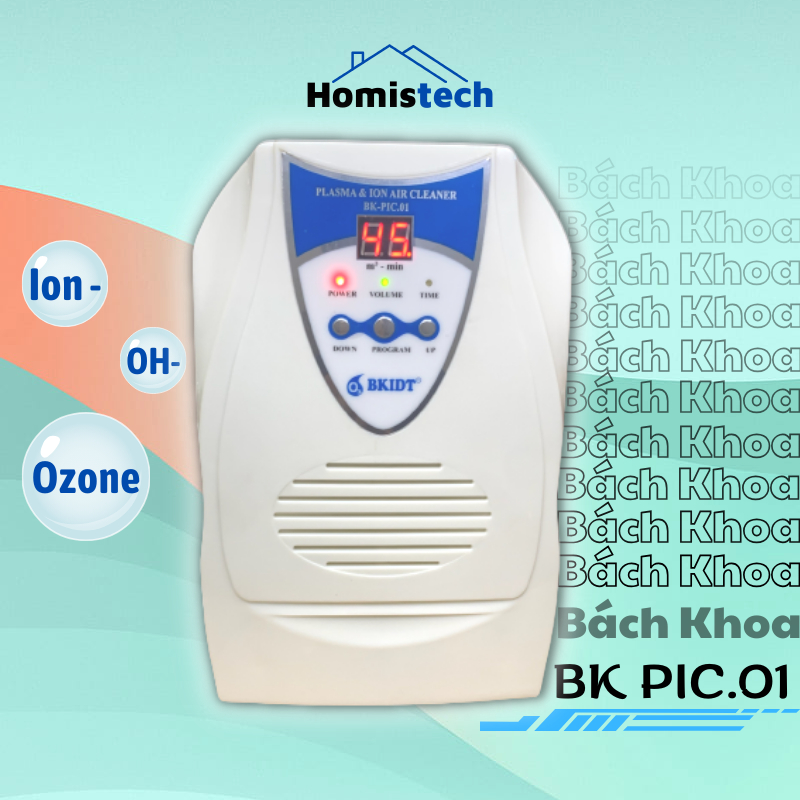 Máy Lọc Không Khí Bách Khoa BK PIC.01- Tạo Plasma, Ion Âm, Ozone Lọc Không Khí - Bảo Hành 18 tháng | Homistech