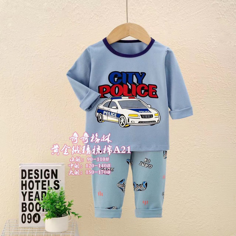 Bộ cotton bé trai cao cấp co dãn nhiều mẫu