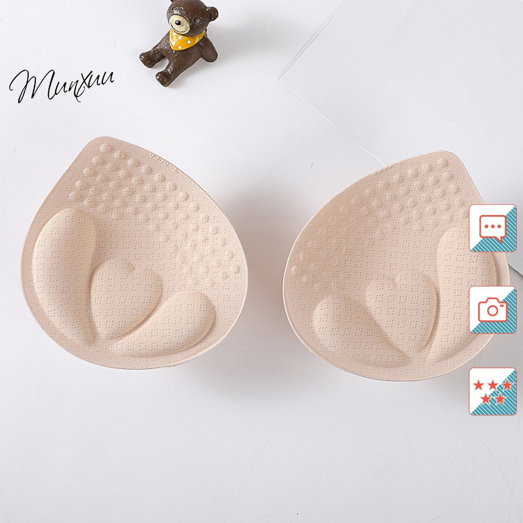 Cặp miếng đệm bra MUNXUU hình giọt nước độn dày có hạt massage thông hơi thoáng khí nâng ngực tự nhiên quyến rũ - PK02