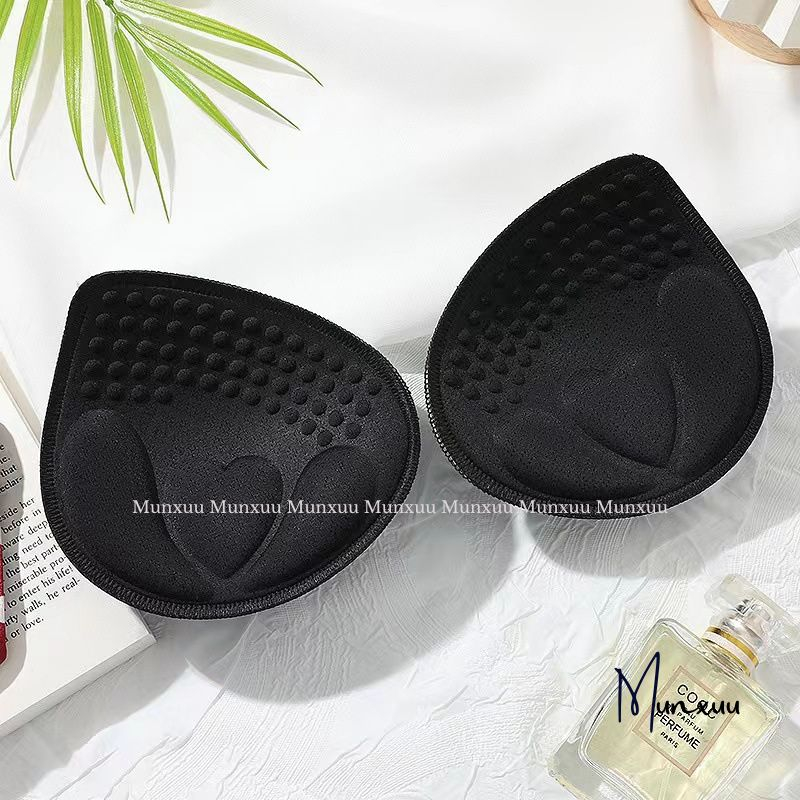 Cặp miếng đệm bra MUNXUU hình giọt nước độn dày có hạt massage thông hơi thoáng khí nâng ngực tự nhiên quyến rũ - PK02