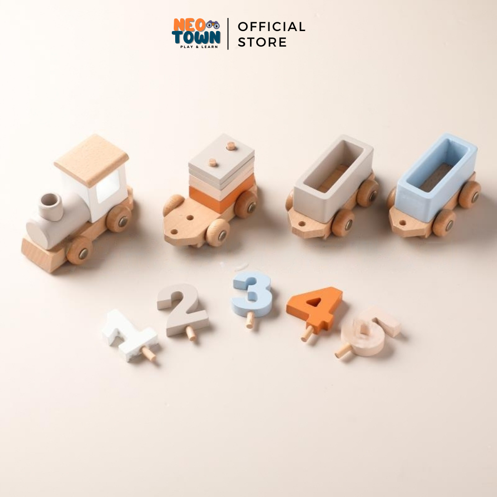 Bộ Tàu Lửa Mô Hình - Đồ Chơi Trang Trí Sinh Nhật - Đồ Chơi Mô Hình Montessori