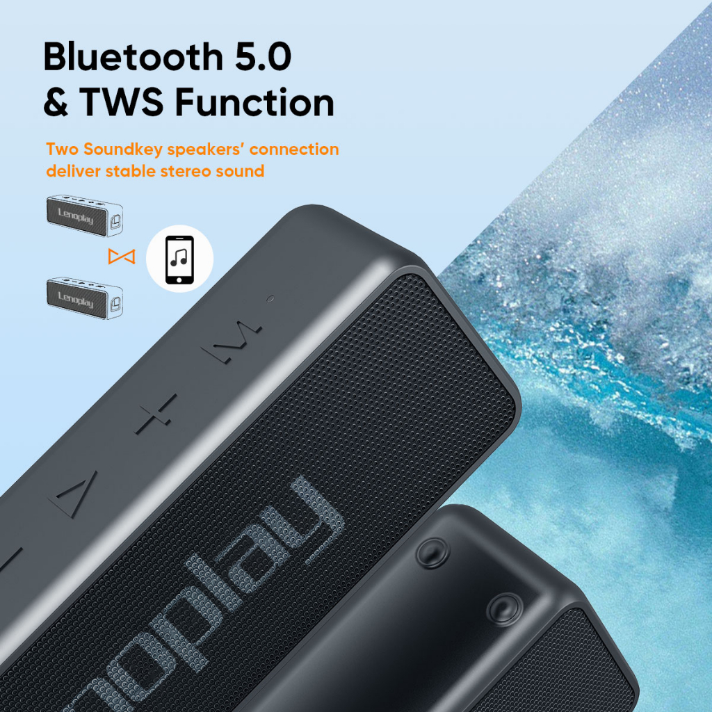 Loa LenoPlay R5| Loa nghe nhạc Bluetooth Công suất 20W, Pin 3600mAh, Kháng nước IPX7 - Chính hãng, Bảo hành 12th - OBIBI