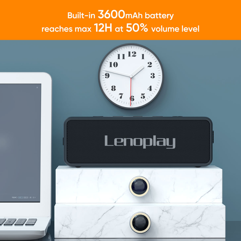 Loa LenoPlay R5| Loa nghe nhạc Bluetooth Công suất 20W, Pin 3600mAh, Kháng nước IPX7 - Chính hãng, Bảo hành 12th - OBIBI