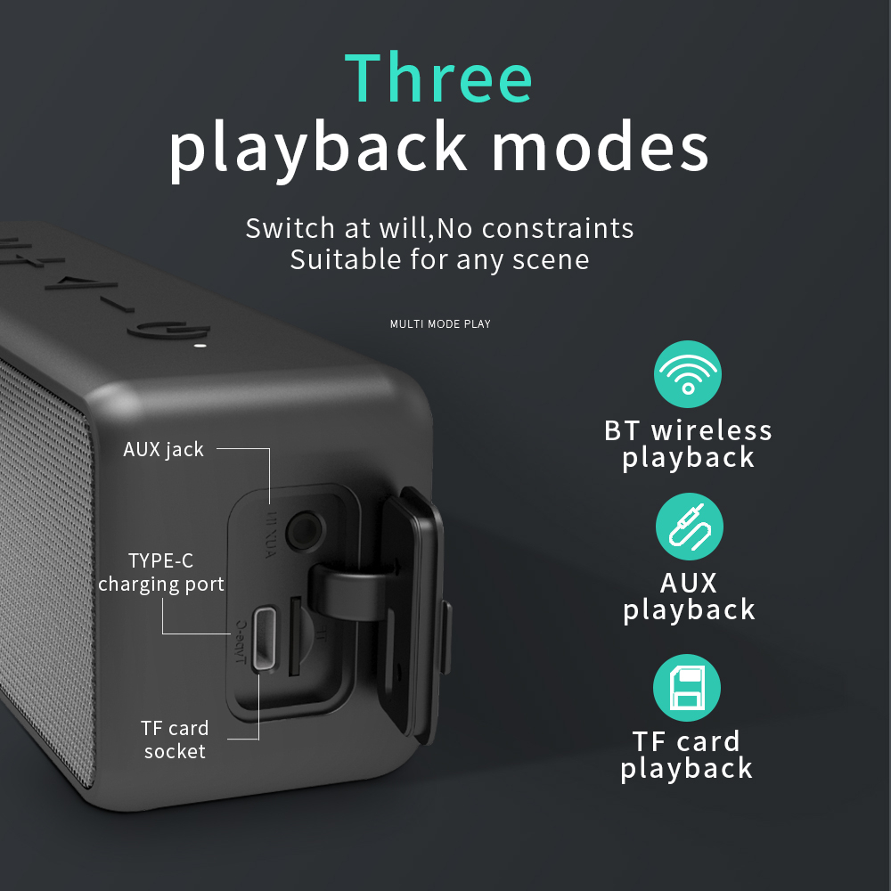Loa LenoPlay R5| Loa nghe nhạc Bluetooth Công suất 20W, Pin 3600mAh, Kháng nước IPX7 - Chính hãng, Bảo hành 12th - OBIBI