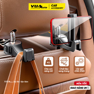 Móc treo đồ trên ô tô gài trước sau ghế VuaAuto kèm giá đỡ kẹp điện thoại trên xe tiện lợi thiết kế chắc chắn cao cấp