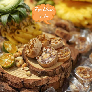 500g Kẹo khóm tắc cuộn đậu phộng chua ngọt siêu ngon - đặc sản bến tre