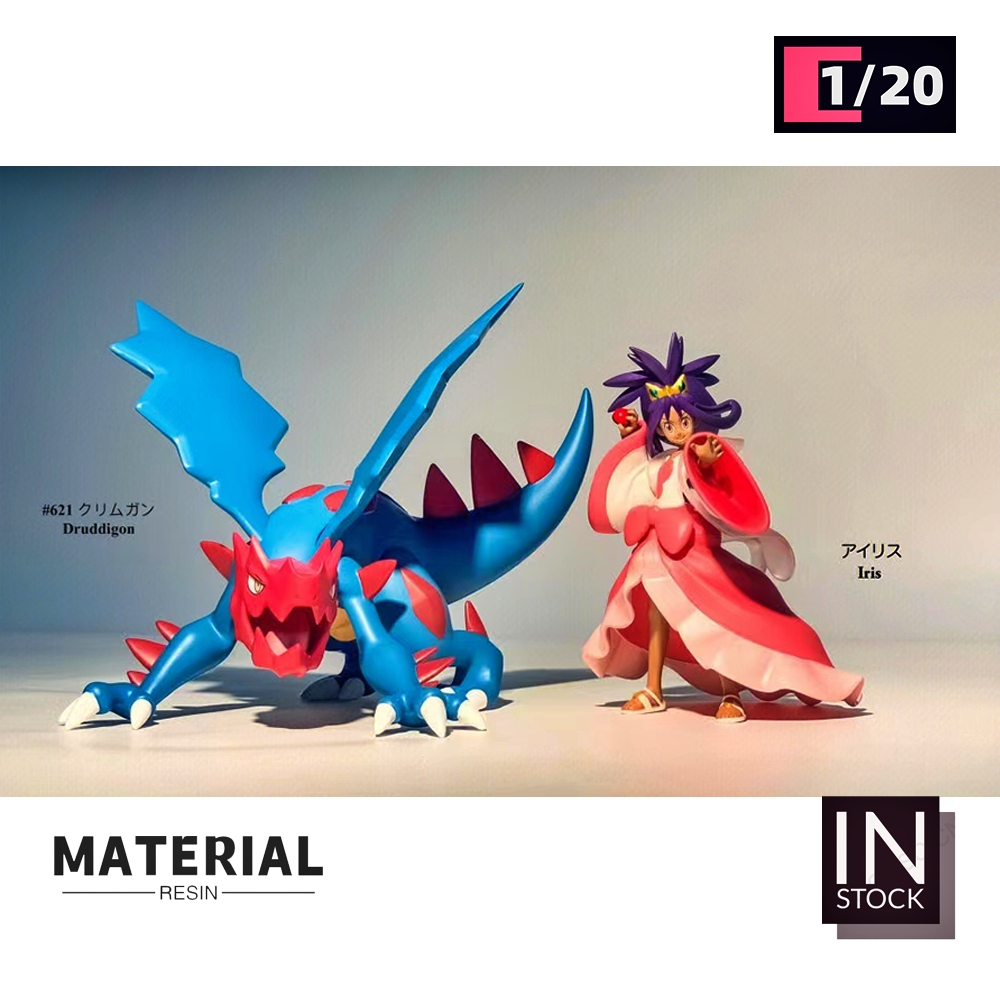 Mô hình Resin chính hãng Studio BQG GK Scale World 1/20 Trainer Iris & Pokemon Druddigon - Pokemon Unova Region