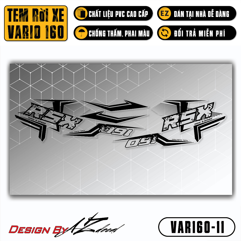 Decal Rời Dán Xe Vario 160 2023 | VAR160-11 | Team Tem Hình Dán Xe Máy Chống Thấm Nước Chống Xước