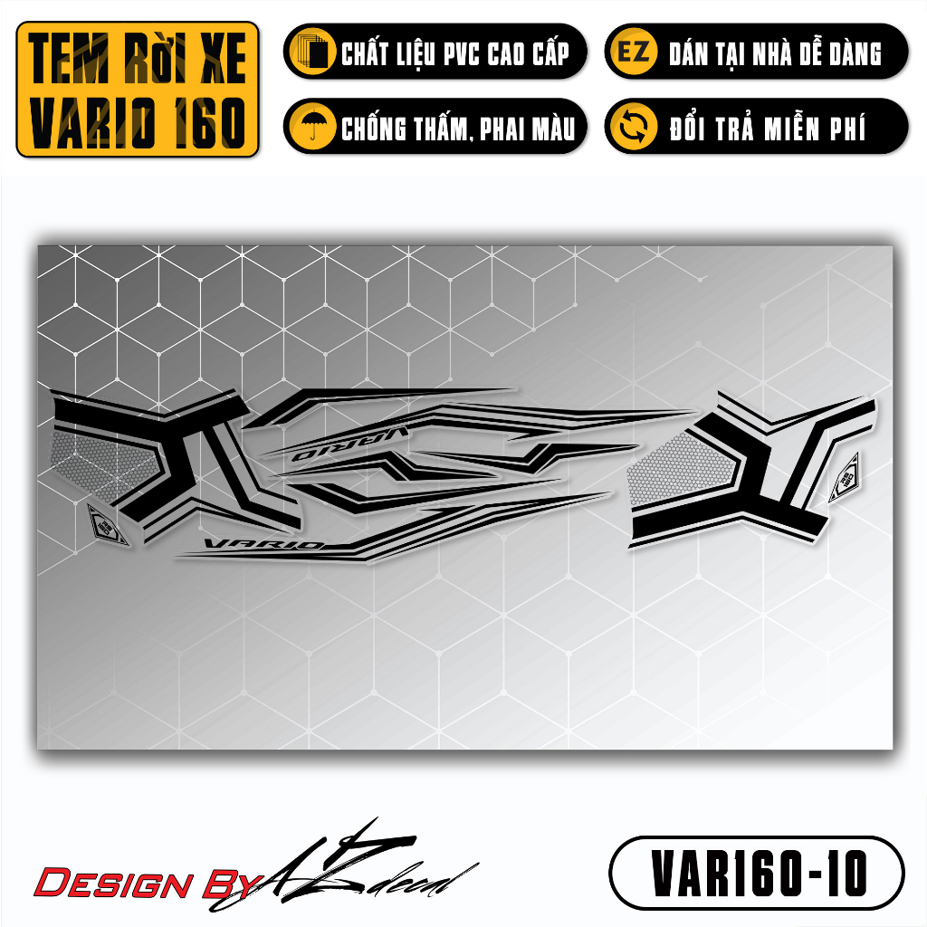 Decal Rời Dán Xe Vario 160 2023 | VAR160-10 | Team Tem Hình Dán Xe Máy Chống Thấm Nước Chống Xước