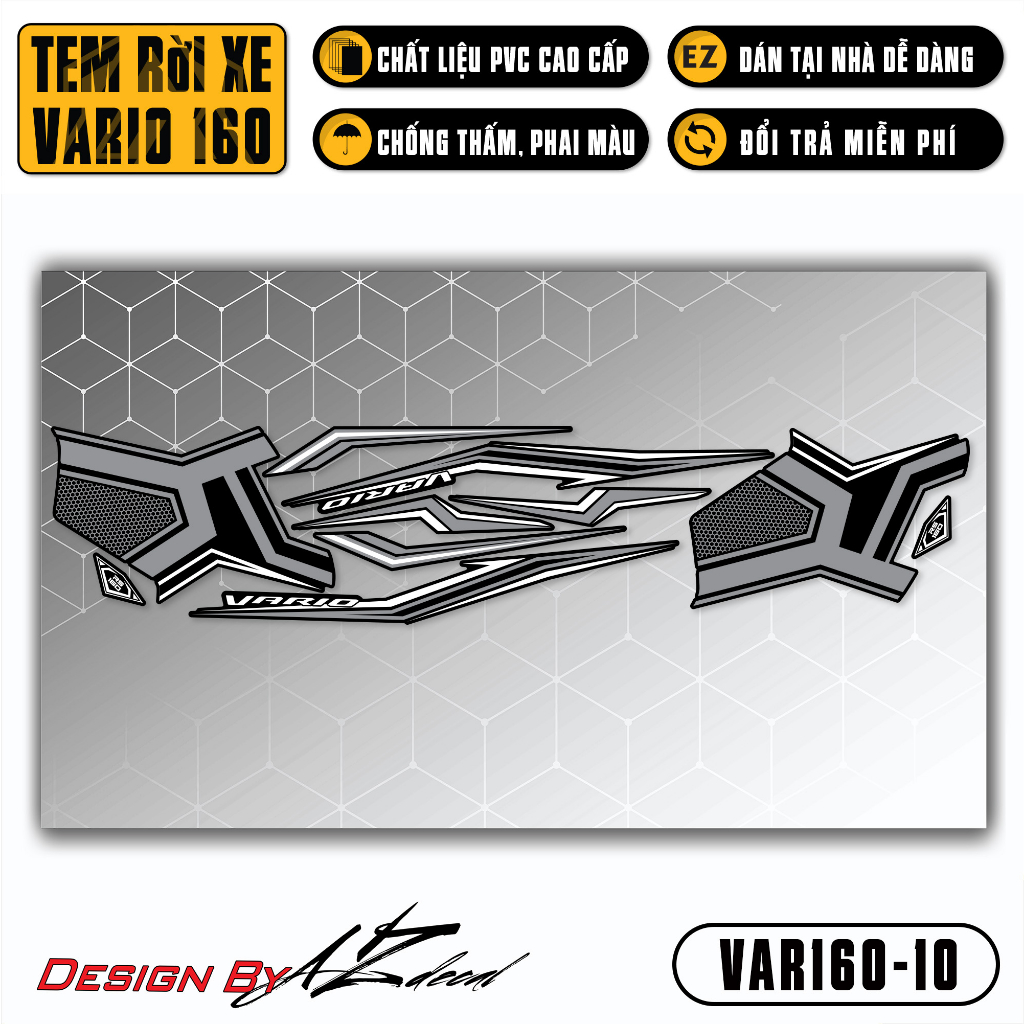 Decal Rời Dán Xe Vario 160 2023 | VAR160-10 | Team Tem Hình Dán Xe Máy Chống Thấm Nước Chống Xước