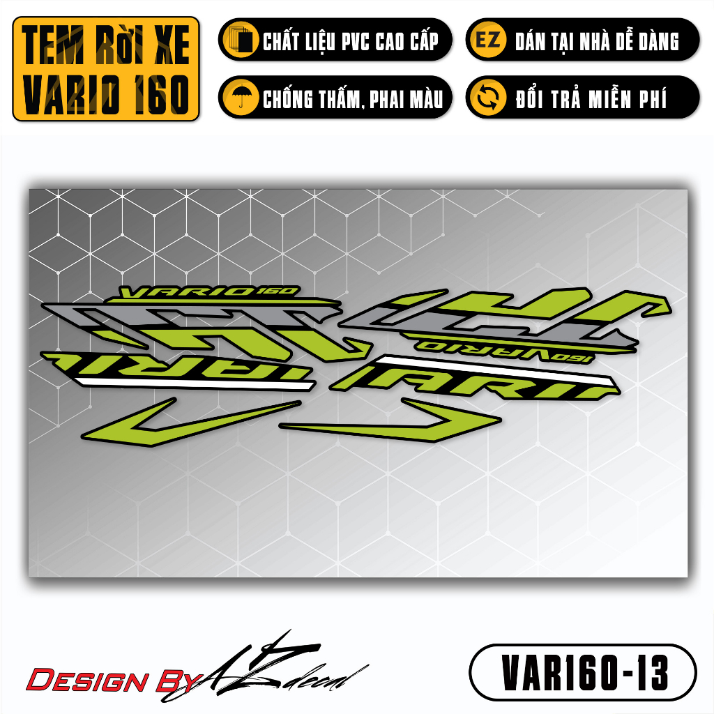 Decal Rời Dán Xe Vario 160 2023 | VAR160-13 | Team Tem Hình Dán Xe Máy Chống Thấm Nước Chống Xước