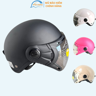 Mũ Bảo Hiểm Nửa Đầu Có Kính Dành Cho Người Có Vòng Đầu 56-58cm - GRS A33K - Hàng Chính Hãng - Bảo Hành 12 Tháng