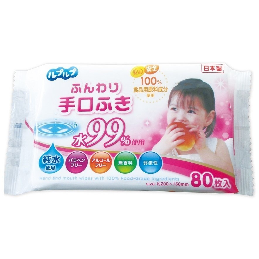 Set 3 gói Giấy ướt dành cho tay và miệng 99% thành phần cấp thực phẩm Life-do.Plus LD-038 80 tờ