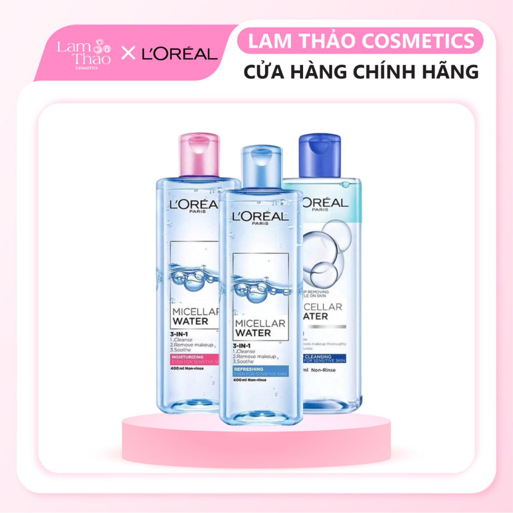 Nước Tẩy Trang Loreal Micellar Water 3 - In - 1 95Ml/400Ml