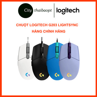 Chuột Gaming Logitech G203 Lightsync RGB 8.000 DPI, tùy chỉnh RGB, 6 nút lập trình - Hàng Chính Hãng