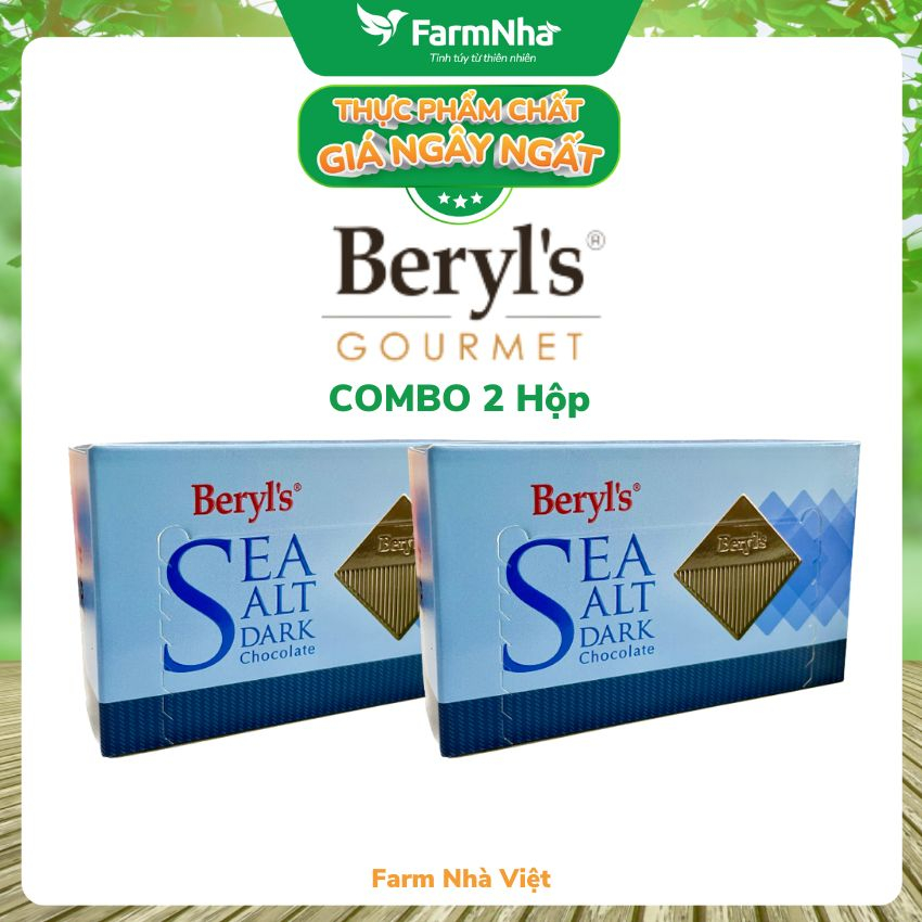 (Combo 2 Hộp) Socola Beryls 60g Dark Sea Salt - Hương vị độc đáo hấp dẫn từ biển cả