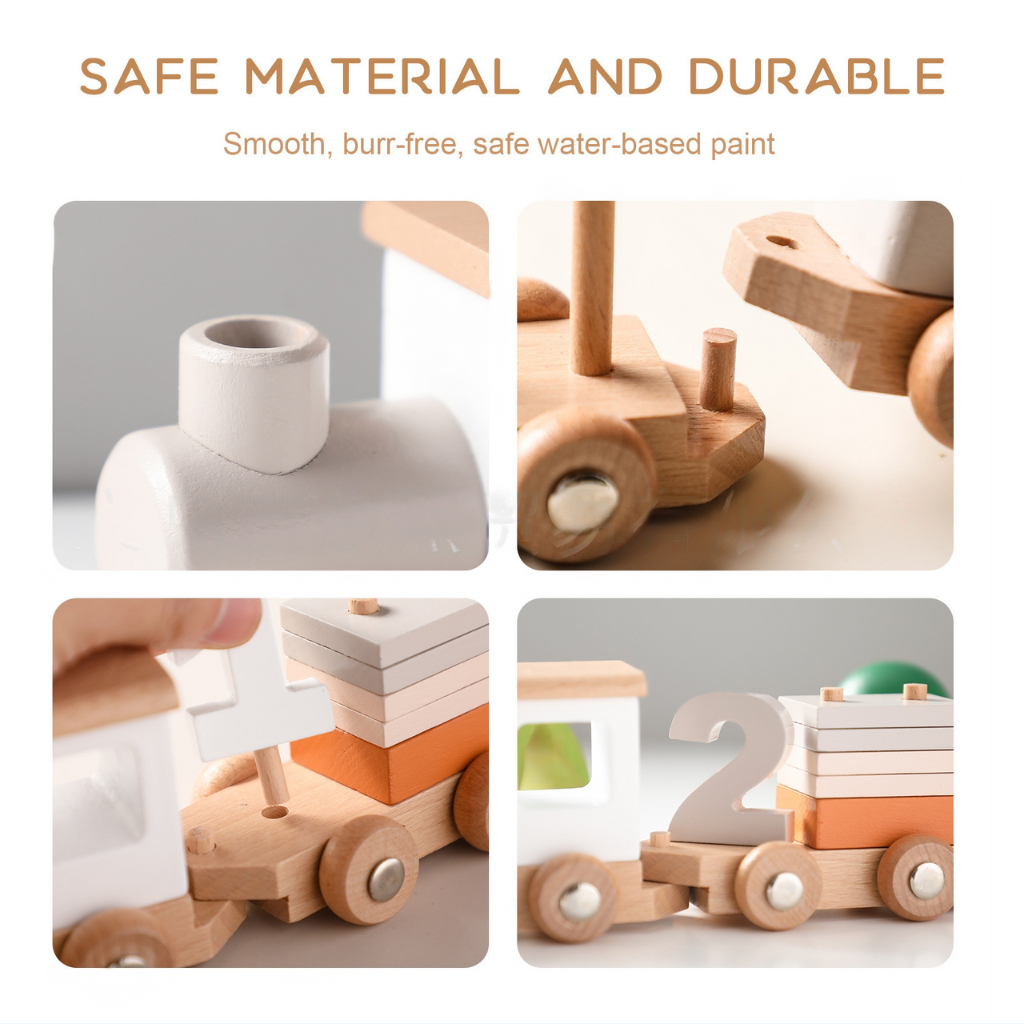 Bộ Tàu Lửa Mô Hình - Đồ Chơi Trang Trí Sinh Nhật - Đồ Chơi Mô Hình Montessori