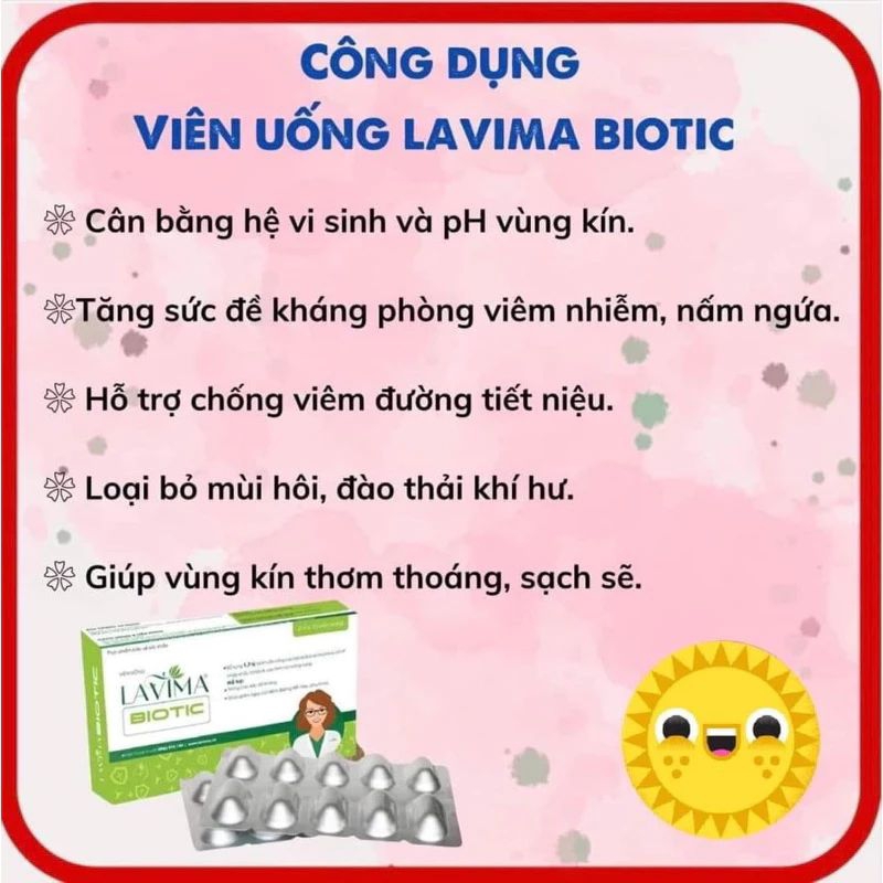LAVIMA men vi sinh dùng cho vùng kín phụ nữ hộp 20 viên