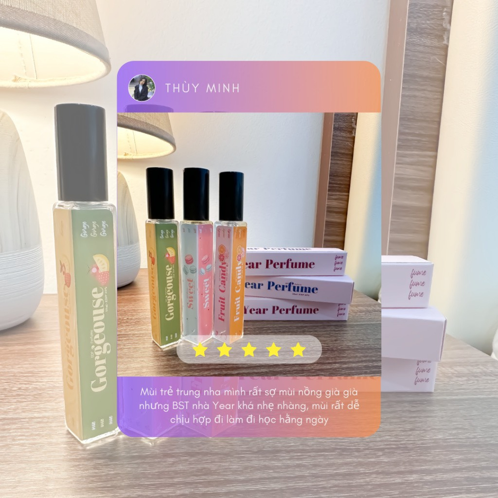 Nước hoa kẹo 10ml cho học sinh đi học, mùi nhẹ nhàng Vị trái cây thơm lâu NHK10