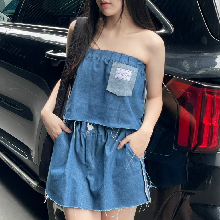 Bộ đồ croptop YELLOW FLICKER cool girl freesize