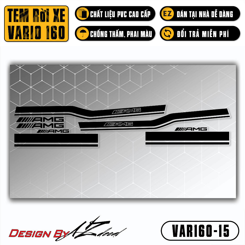 Decal Rời Dán Xe Vario 160 2023 | VAR160-15 | Team Tem Hình Dán Xe Máy Chống Thấm Nước Chống Xước