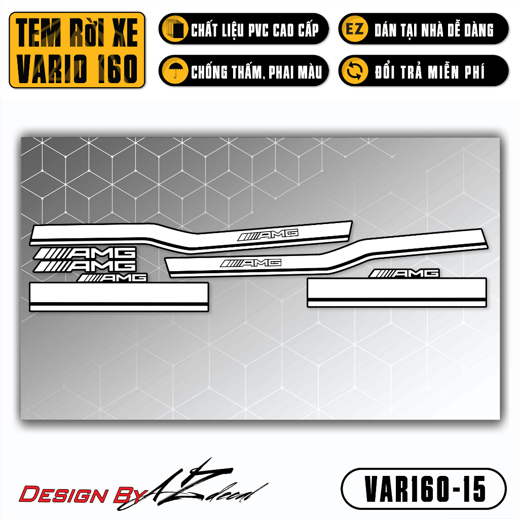 Decal Rời Dán Xe Vario 160 2023 | VAR160-15 | Team Tem Hình Dán Xe Máy Chống Thấm Nước Chống Xước