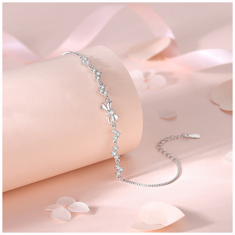 [Bạc S925] Lắc Tay Bạc Nữ Thiết Kế Chiếc Nơ Sang Trọng - Vòng tay bạc hàng tự thiết kế M.lady jewelry