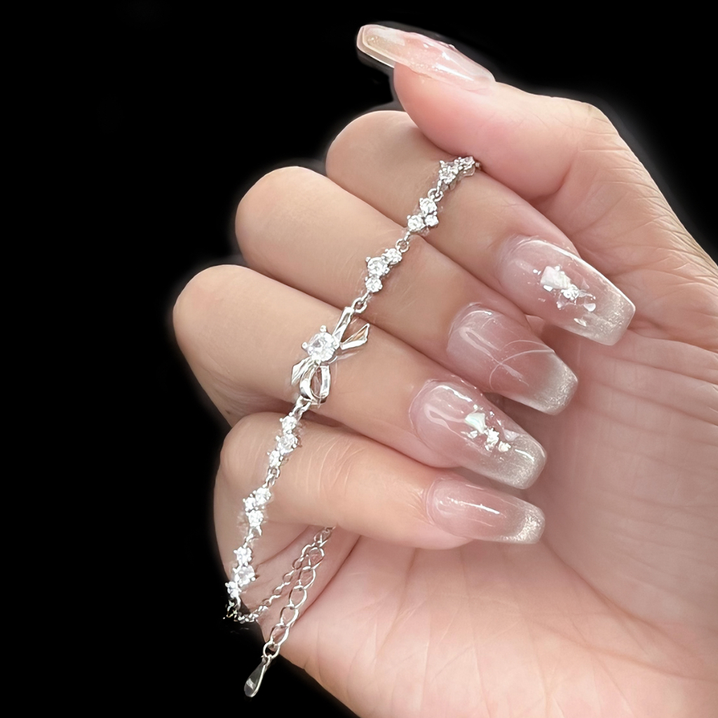 [Bạc S925] Lắc Tay Bạc Nữ Thiết Kế Chiếc Nơ Sang Trọng - Vòng tay bạc hàng tự thiết kế M.lady jewelry