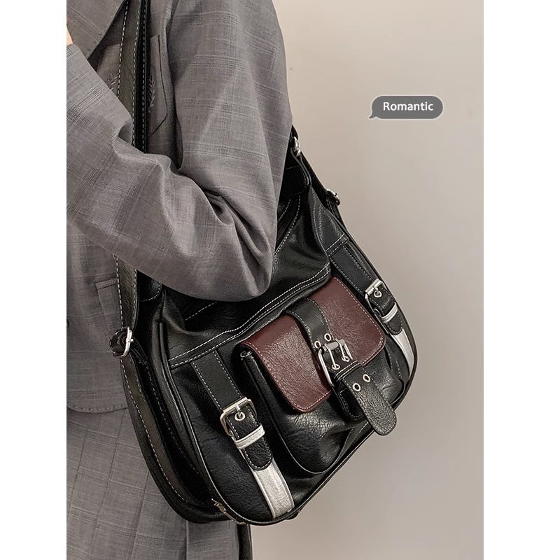 Balo nữ đeo vai Tuinhacam túi đeo chéo đa năng nhiều ngăn có khoá kéo da mềm sức chứa lớn phong cách y2k - TNC027