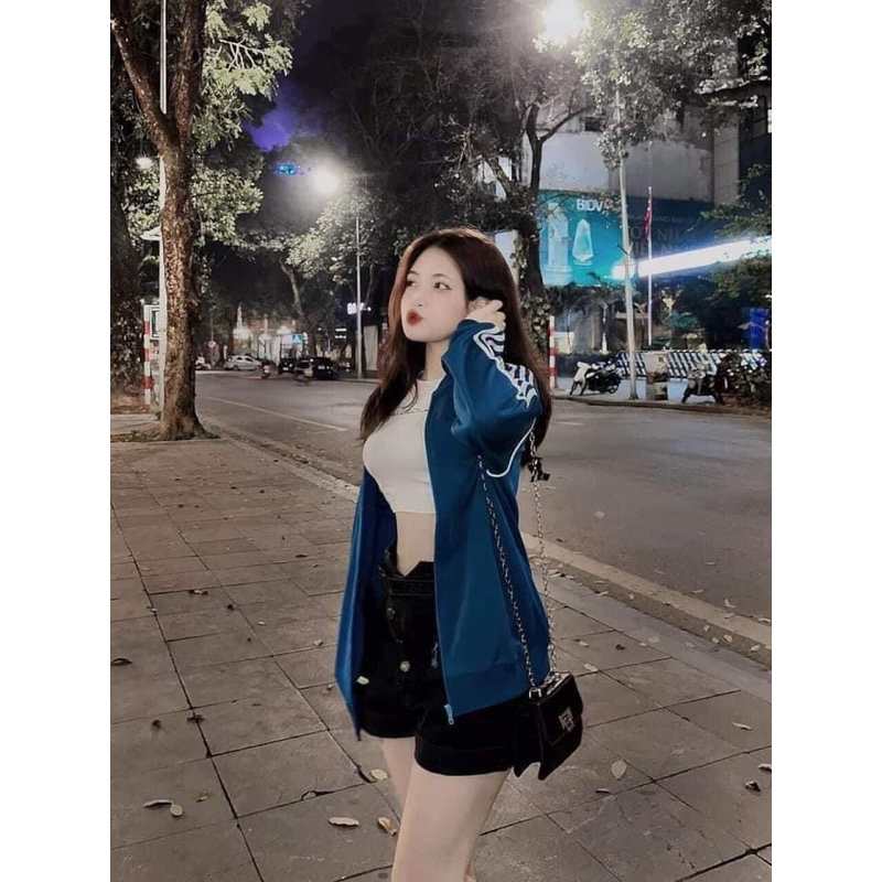 Áo khoác nhiều màu thêu 𝐀𝐝s chạy viền sọc siêu hot