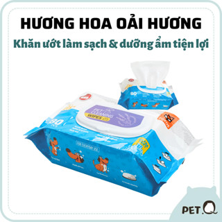 Đồ vệ sinh thú cưng FOFOS, Khăn ướt chuyên dụng cho thú cưng, Hương hoa oải hương, Không khó chịu, Dễ vệ sinh, 80 miếng