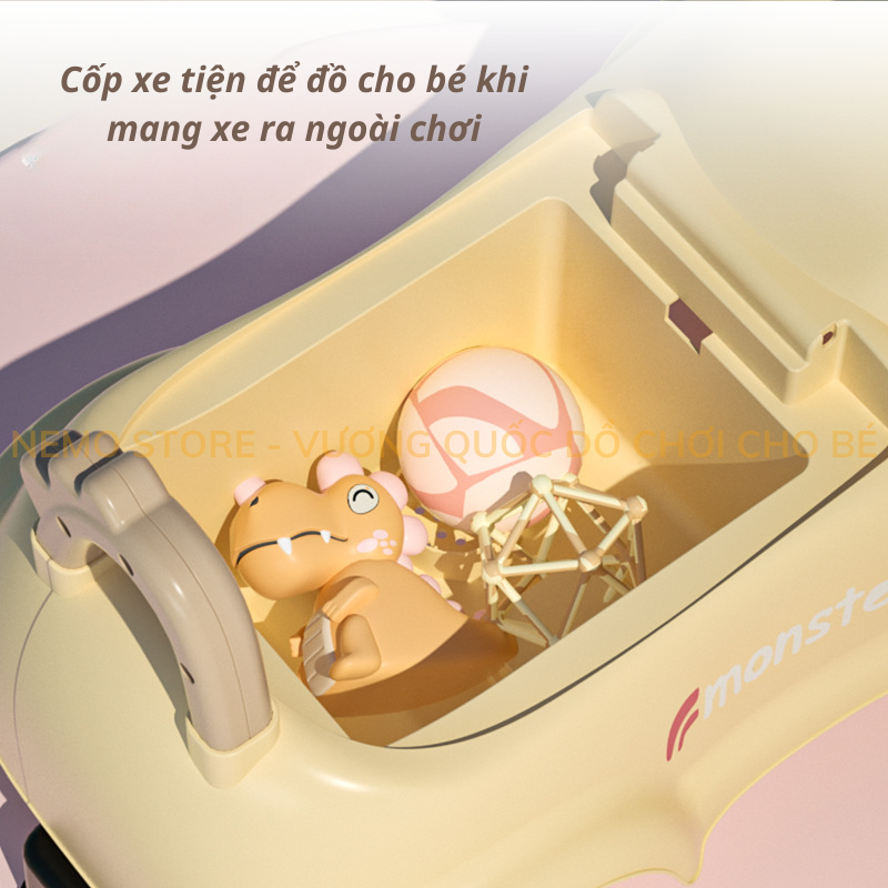 Xe chòi chân cho bé tập đi từ 1 tuổi NEMO STORE đẩy chân thăng bằng có nhạc và đèn hình TÊ GIÁC