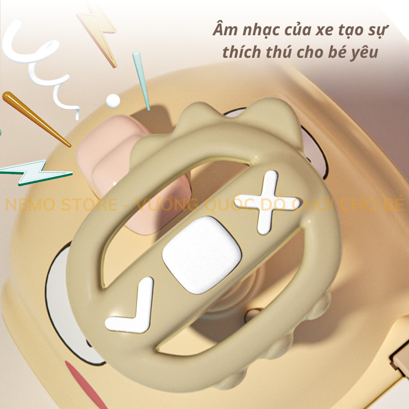 Xe chòi chân cho bé tập đi từ 1 tuổi NEMO STORE đẩy chân thăng bằng có nhạc và đèn hình TÊ GIÁC