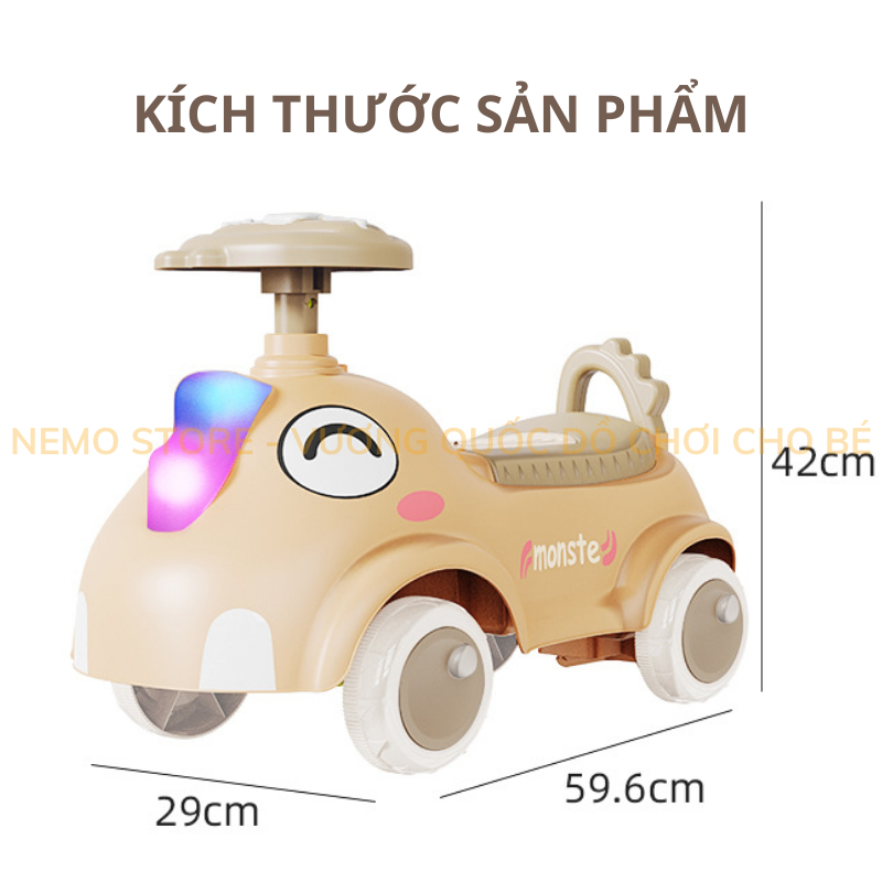 Xe chòi chân cho bé tập đi từ 1 tuổi NEMO STORE đẩy chân thăng bằng có nhạc và đèn hình TÊ GIÁC