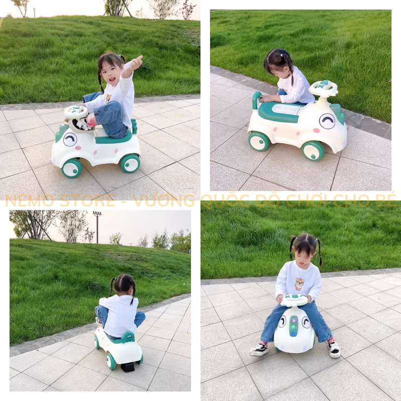 Xe chòi chân cho bé tập đi từ 1 tuổi NEMO STORE đẩy chân thăng bằng có nhạc và đèn hình TÊ GIÁC