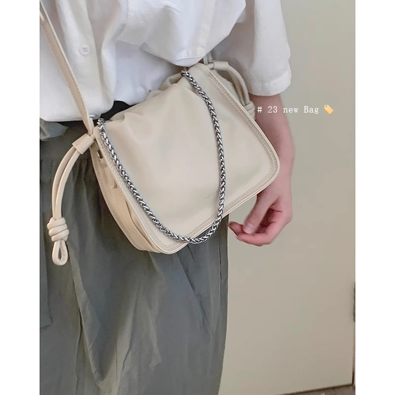 Túi đeo chéo nữ Tuinhacam túi xách nữ da xếp ly phối dây xích đơn giản đi chơi, đi làm thời trang y2k - TNC025