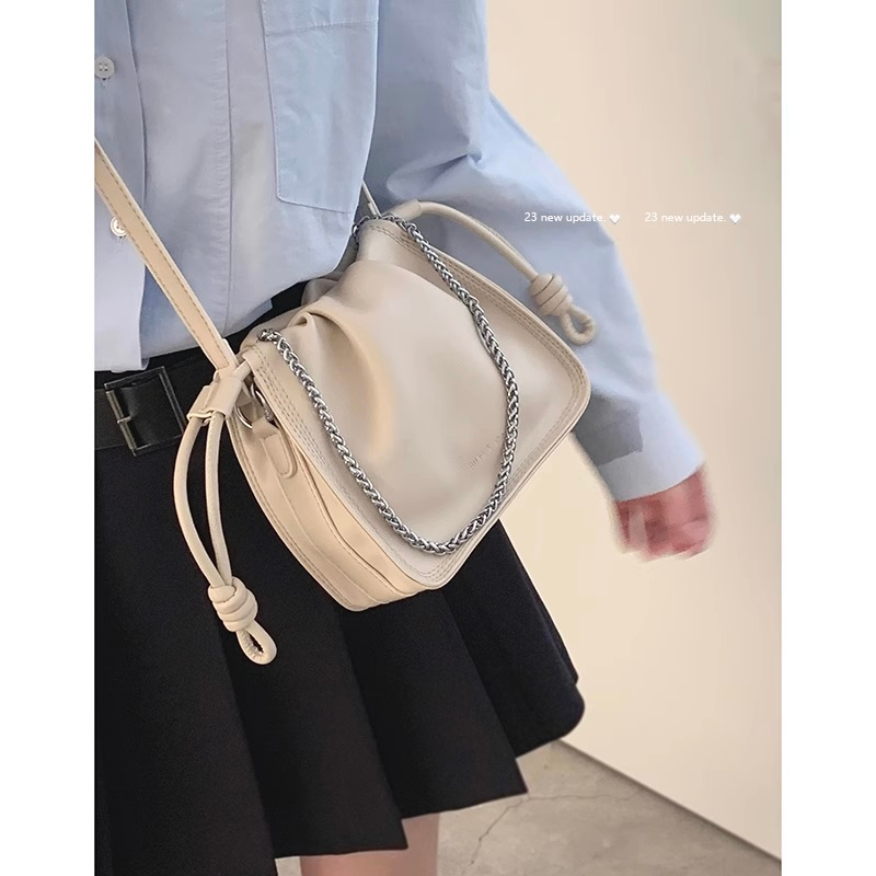 Túi đeo chéo nữ Tuinhacam túi xách nữ da xếp ly phối dây xích đơn giản đi chơi, đi làm thời trang y2k - TNC025