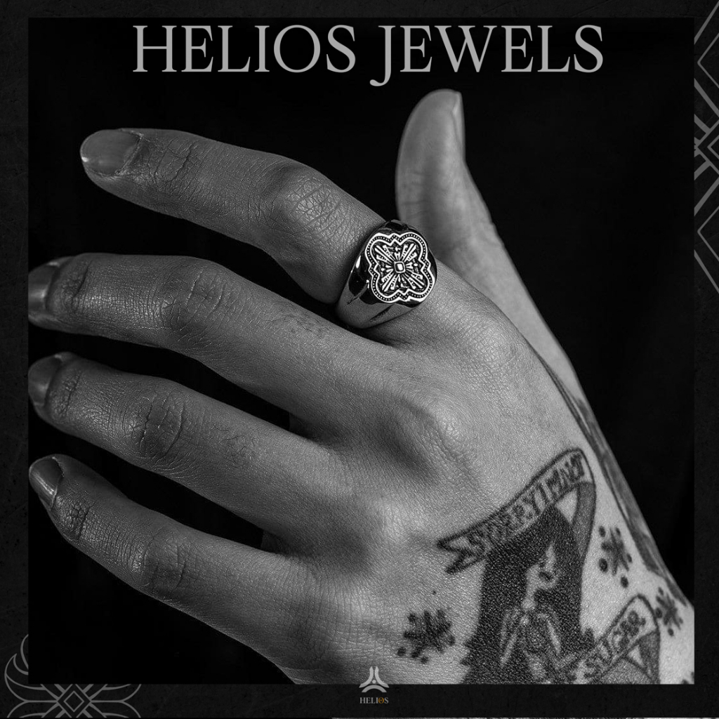 Nhẫn thời trang nam phong cách Hiphop Helios Symmetry - Nhẫn chất liệu Titan không gỉ